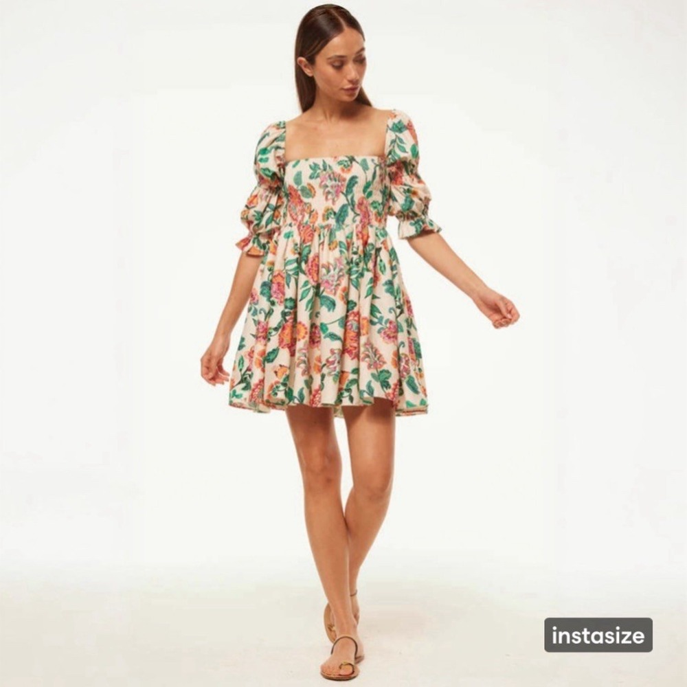 NWT MISA Large Zadie Dress Malika Paisley Linen Blend A Line Baby Doll Dress